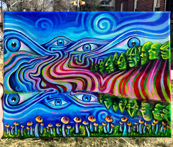 Peaks Peeking at a Peaking Peeker Original Painting